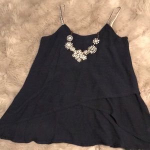 Navy Blue high-low Top